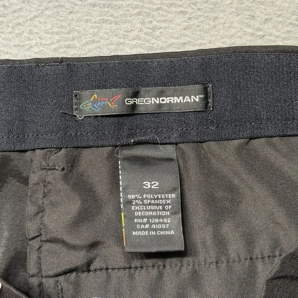 Greg Norman Mens Size 32 Performance Golf Shorts Black Stretch Lightweight